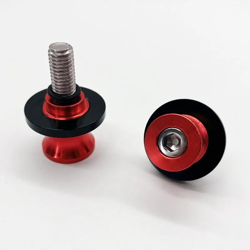 Aluminium alloy frame screw in 6mm, 8mm, and 10mm sizes, shown in blue, red, black, silver, and gold for motorbike parking lift and car trim.