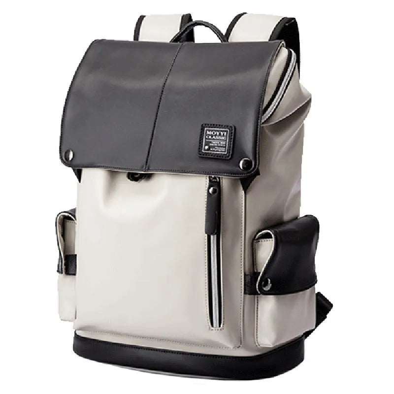 Square vertical crossbody bag in high quality PU with double root strap, car suture detail, 31x17x44cm, black or black and white