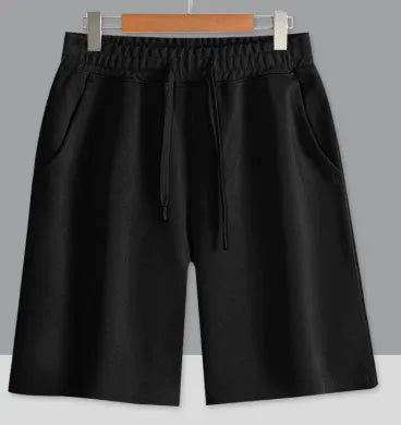 Cotton micro-elastic sports shorts in straight-leg style for summer wear