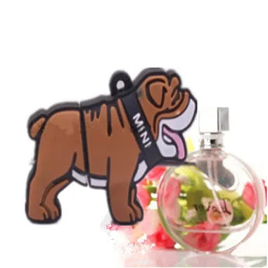 Silicone bulldog USB flash drive with custom logo printing, available in 2GB to 64GB capacities.