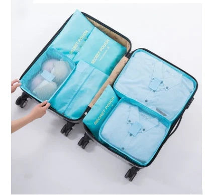 High-quality 6-in-1 waterproof travel organizer cubes in various colors for efficient packing and organization