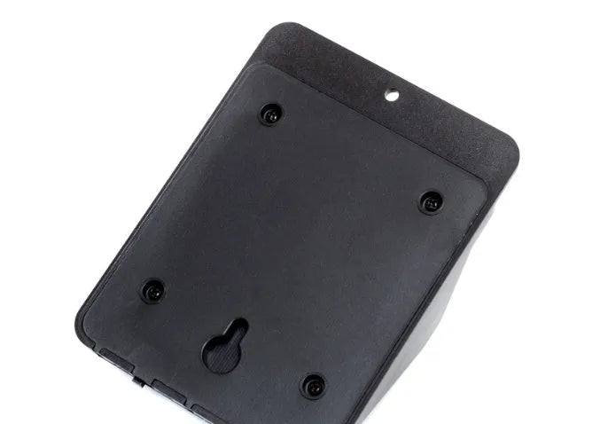 Solar 4 LED sensor light mounted on wall, showing solar panel and motion detector