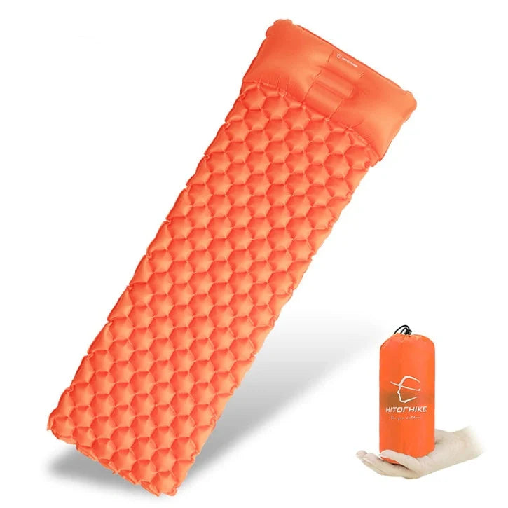 Premium inflatable camping mattress with honeycomb design for outdoor adventures