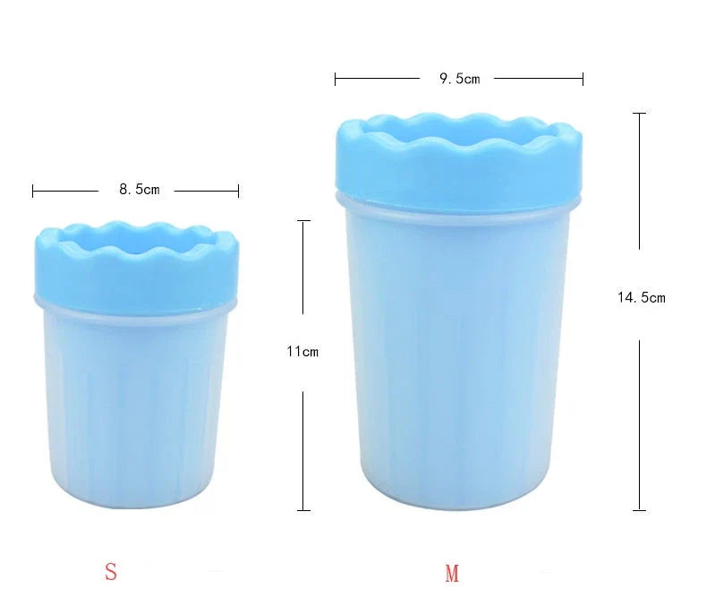 Silicone dog paw cleaning cup with soft bristles for easy and gentle paw washing