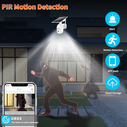 Solar-powered 4G security camera with 1080P resolution and PTZ capabilities