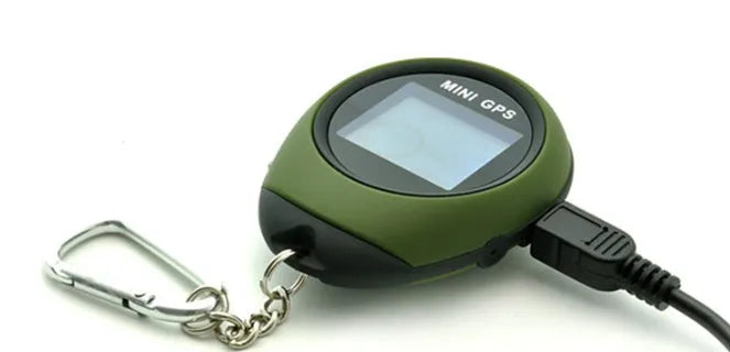 Mini handheld GPS locator 65x52x21mm matte finish USB lithium battery in green or orange