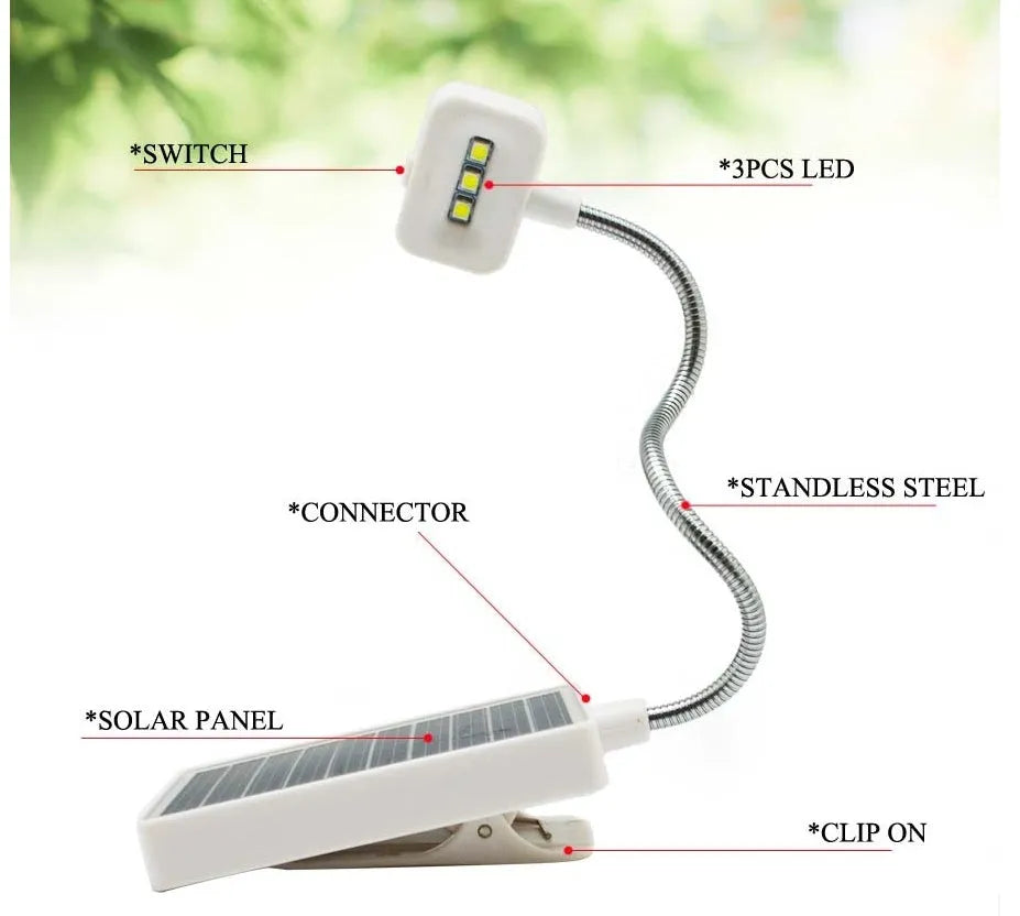 Solar-powered LED garden light with plastic lampshade and button switch for outdoor illumination