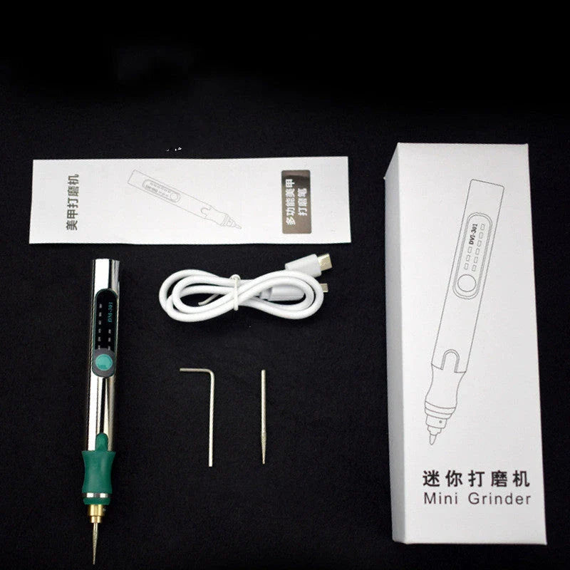 Versatile electric engraving pen with adjustable speed, mini grinder, and a variety of accessories for creative projects