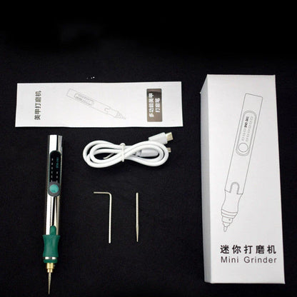 Versatile electric engraving pen with adjustable speed, mini grinder, and a variety of accessories for creative projects