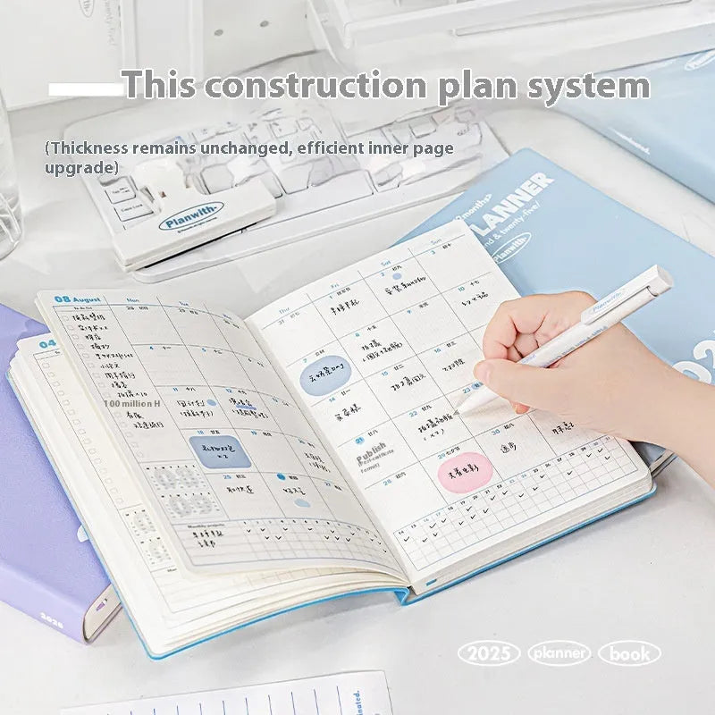 Waterproof postgraduate entrance exam notebook with PU cover in mint green colour showing writing paper interior