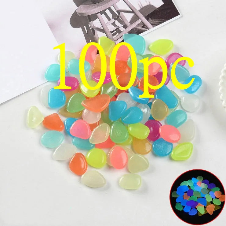 Qiming fluorescent luminous stones in mixed colours for aquarium and garden decoration