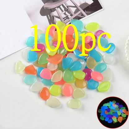 Qiming fluorescent luminous stones in mixed colours for aquarium and garden decoration