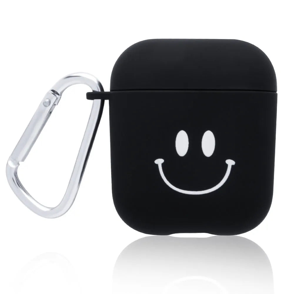 Black and Pink hard PC plastic covers for AirPods cases with decorative patterns.