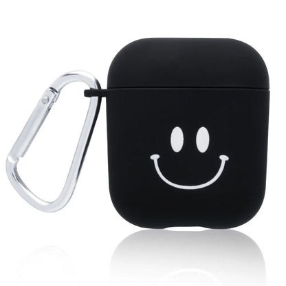 Black and Pink hard PC plastic covers for AirPods cases with decorative patterns.