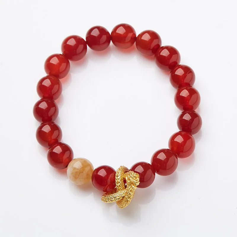 Purple ghost quartz bracelet with 10mm beads in retro unisex style