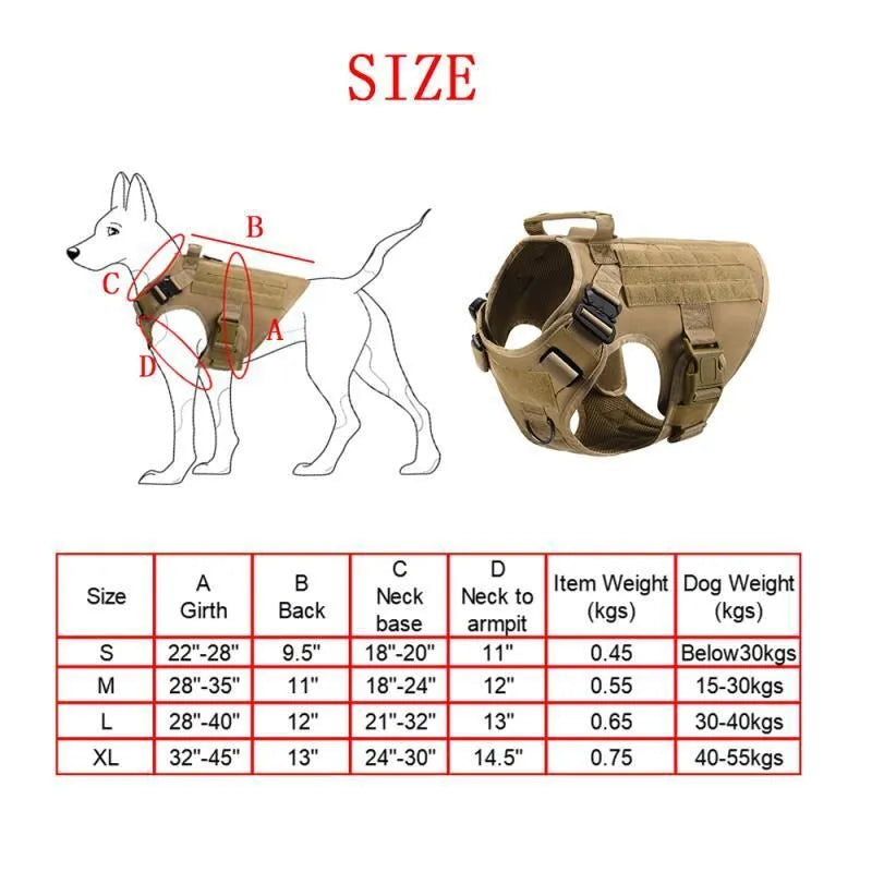 Six-piece dog training vest battle suit set in polyester fabric with adjustable straps