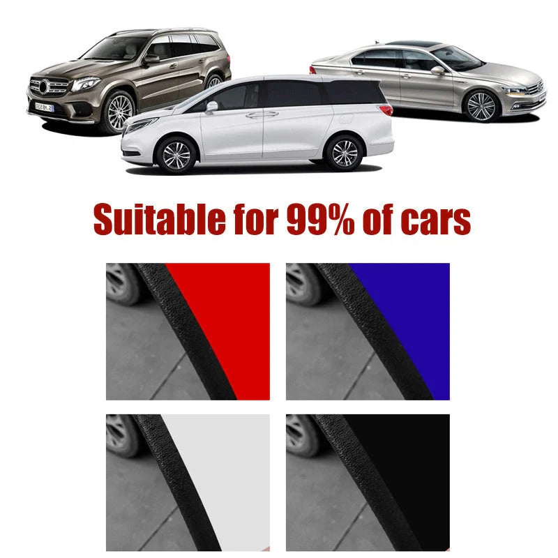 Universal car door anti-collision strip with steel disc for edge protection
