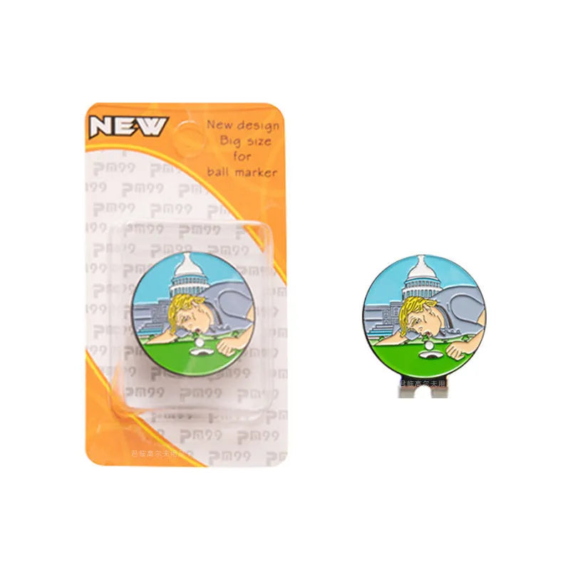 Zinc alloy golf hat clip showing engraved Dragon Year pattern design for promotional gifts