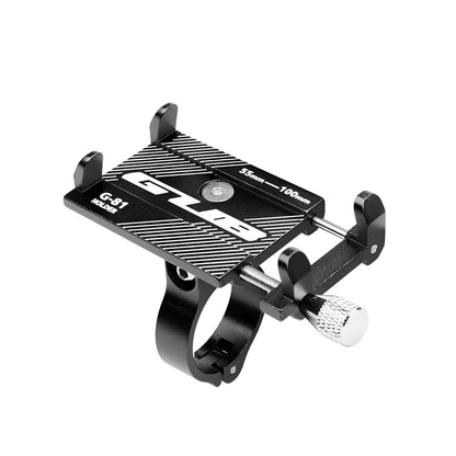 Aluminium bicycle phone holder with 360-degree rotation mounted on handlebars