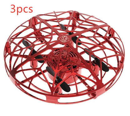 Futuristic mini drone helicopter with UFO-inspired design, automatic obstacle detection, and intuitive controls