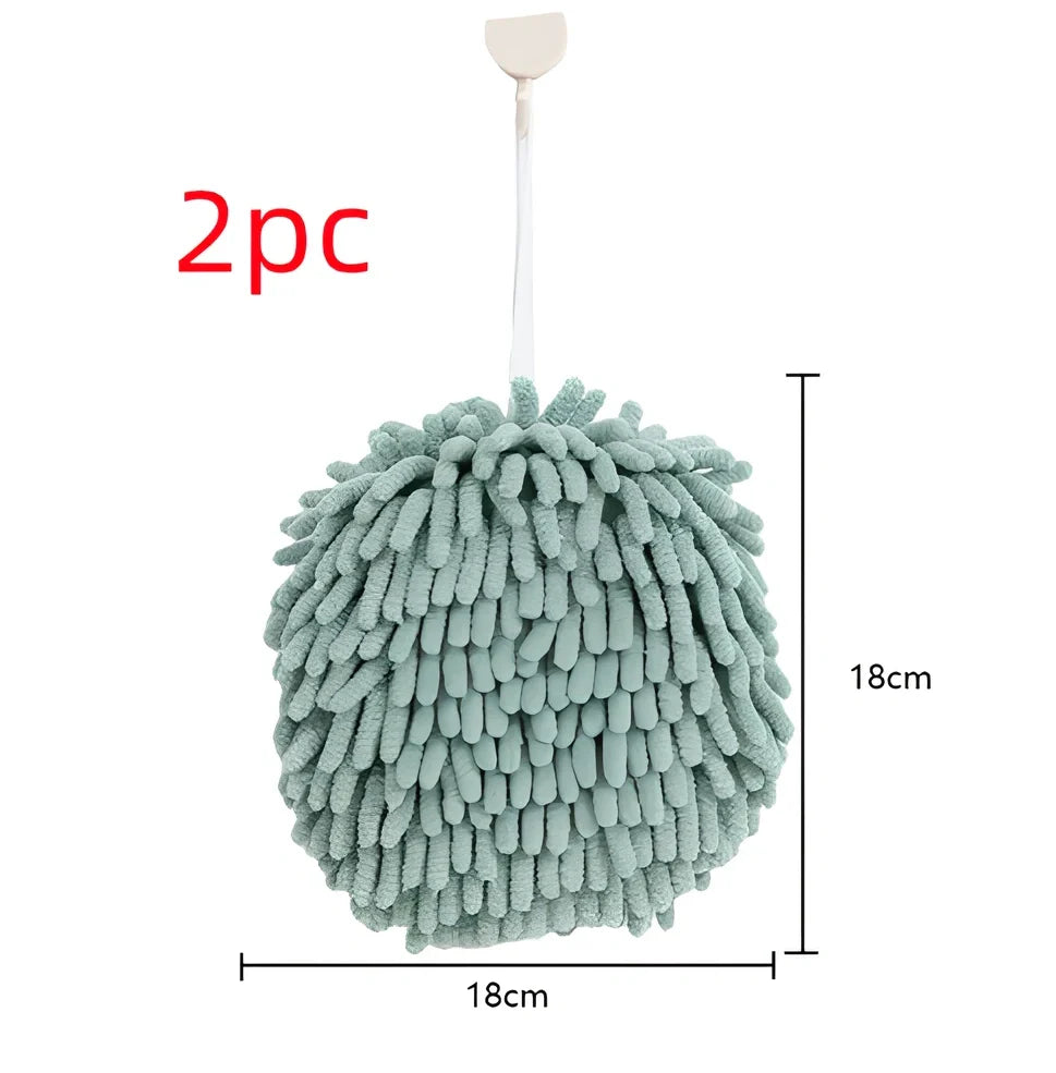 17x17cm blue chenille wiping cloth absorbing water in kitchen sink, 76g lightweight absorbent towel