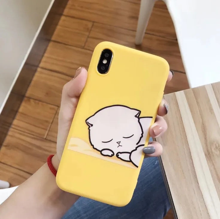 Cartoon giraffe phone case for iPhone 7 8 Plus, soft TPU silicone back cover, available in colours C to H.