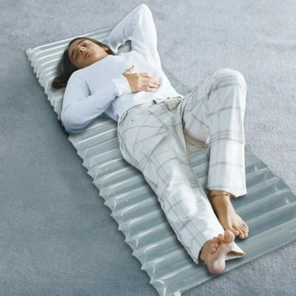 Transparent outdoor inflatable airbed for camping with 200x60x5cm dimensions
