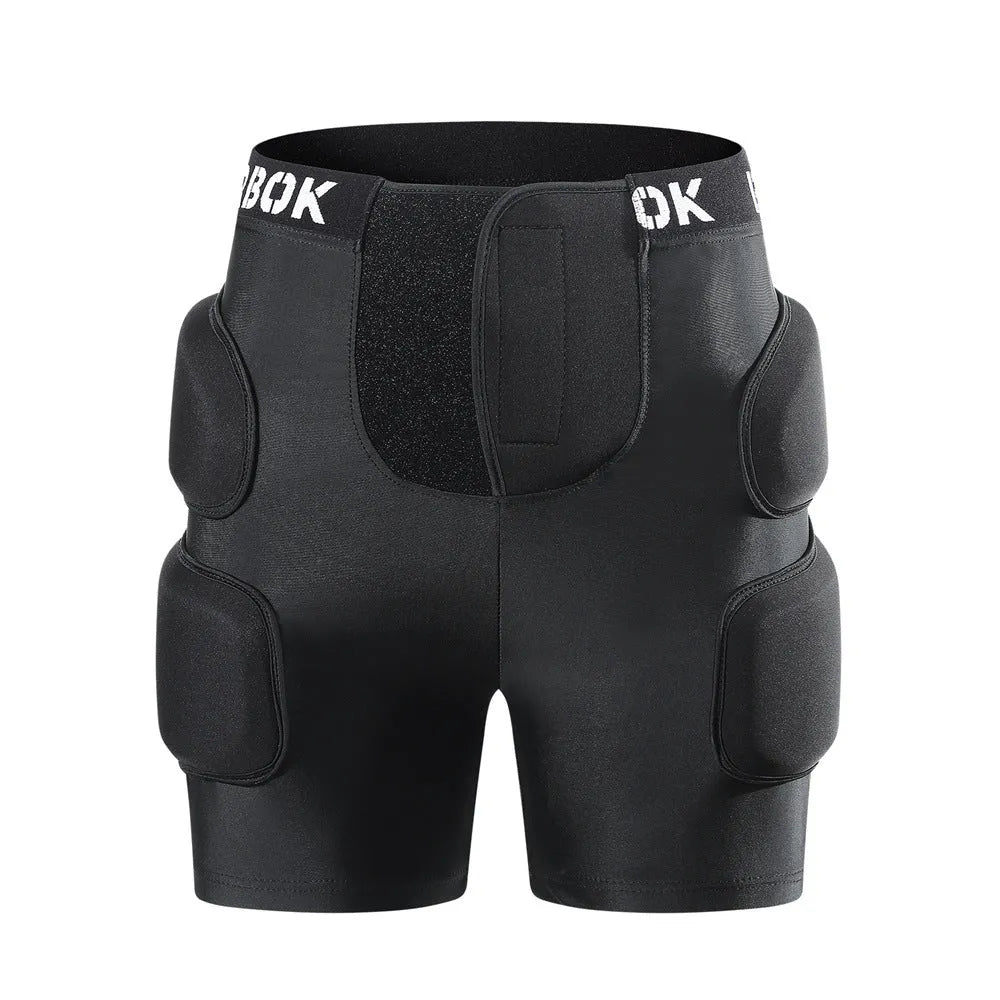 Black skateboarding hip protection pads made from spandex fabric with NBR foam padding
