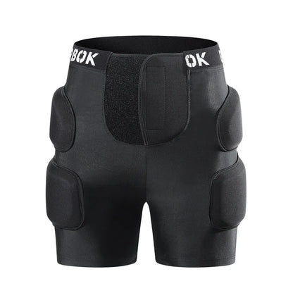 Black skateboarding hip protection pads made from spandex fabric with NBR foam padding