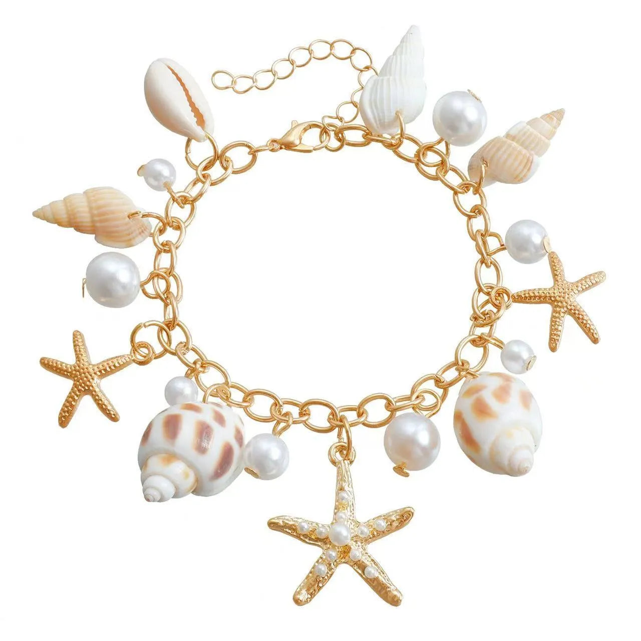 Women's alloy waist chain and matching bracelet with star design for beach jewellery