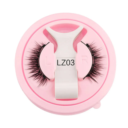 Set of reusable waterproof false eyelashes with natural thick design, glue-free.