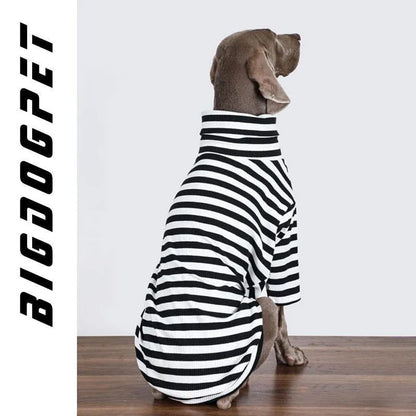 Black and white thin polyester dog coat for large breeds, sizes M to XXXL