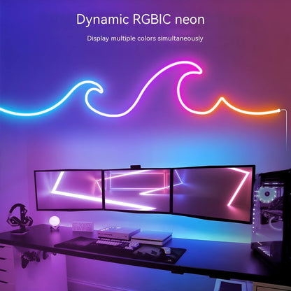 Colour changing LED neon strip light with 3535 beads, 60 LEDs per metre, 10W per metre, 215mm x 55mm