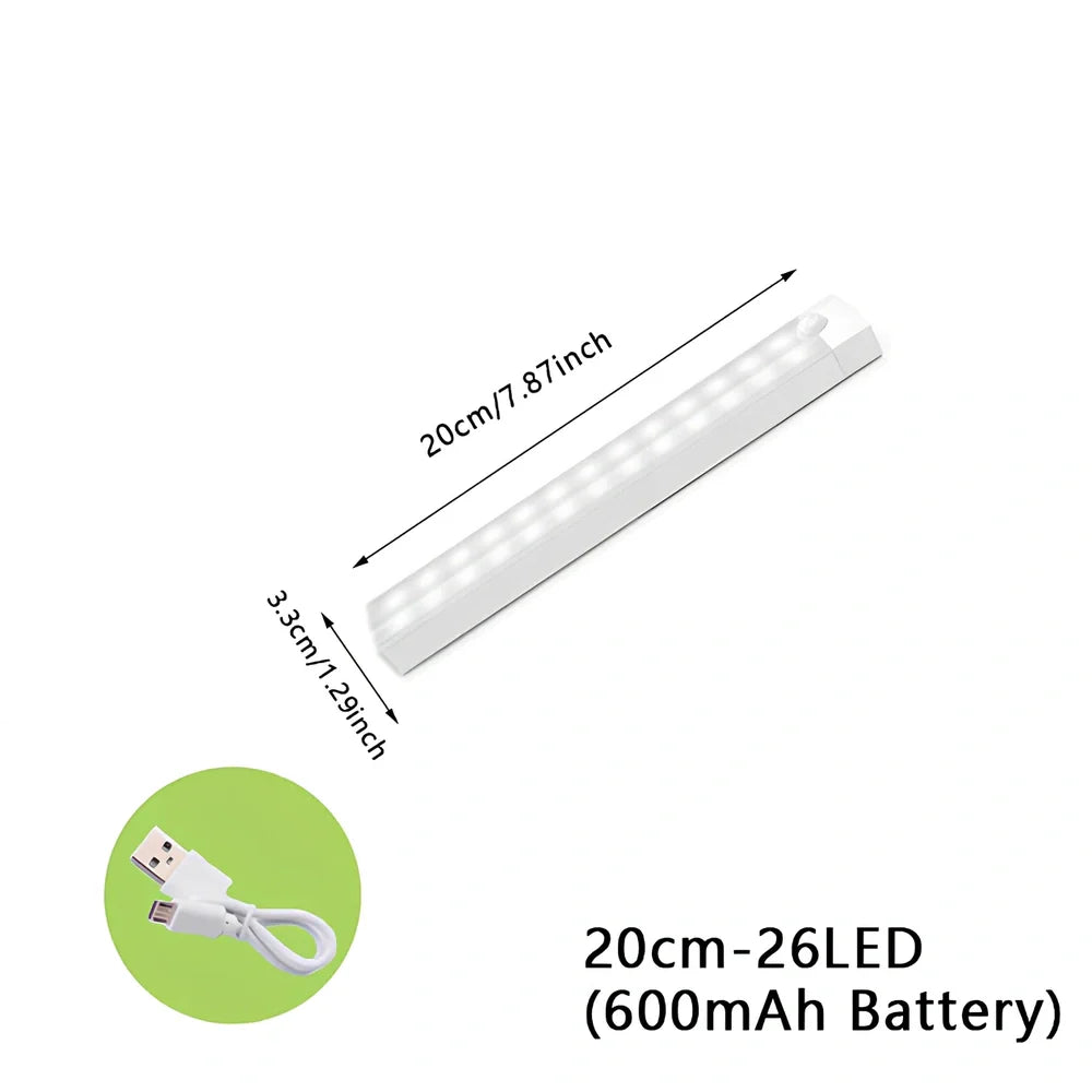 Wireless LED motion sensor night light with magnetic mounting in various sizes