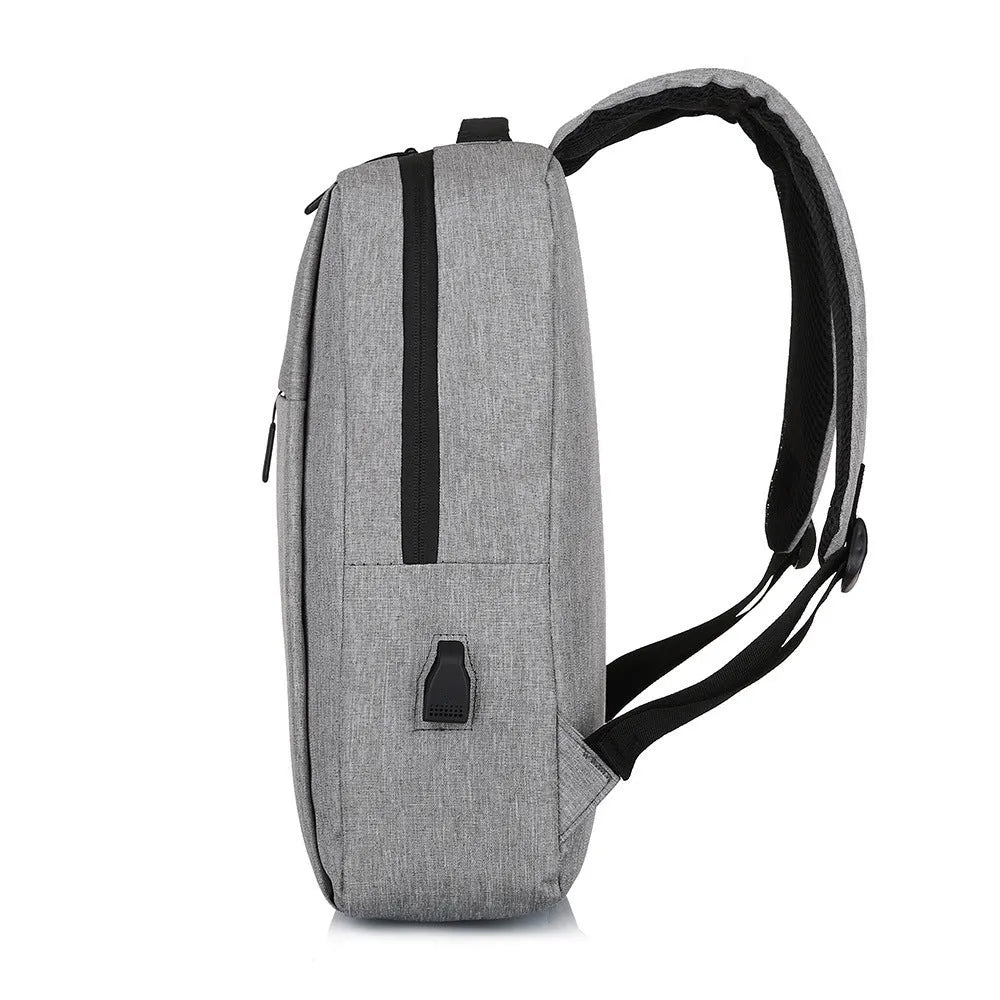 Large black Oxford cloth sports backpack with curved shoulder straps and USB charging port.