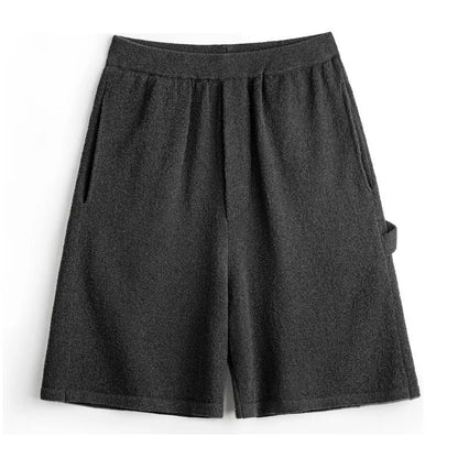 Cement grey men's loose-fit straight-leg polyester sports shorts on a mannequin
