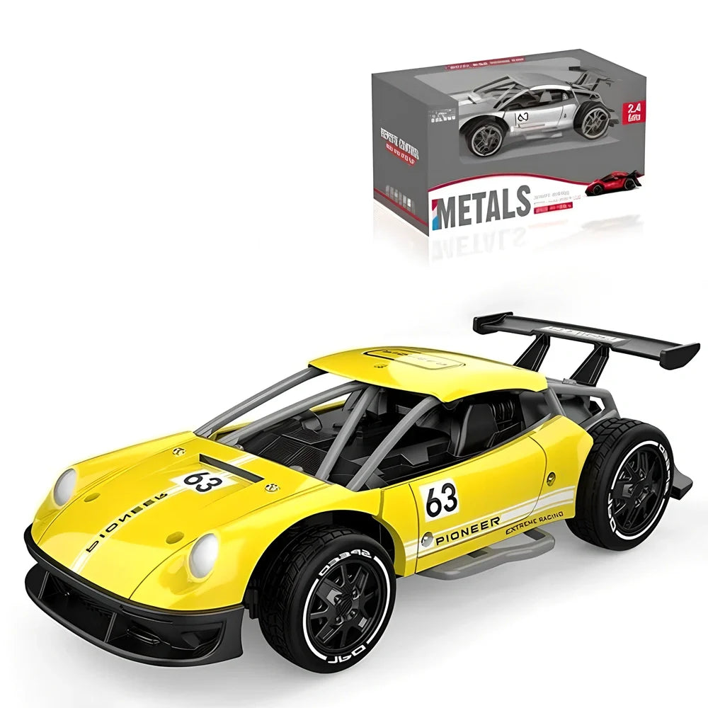 2.4G 4-channel RC drifting car in grey colour with handle remote controller and USB cable