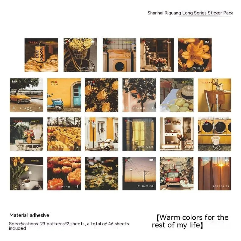 Nordic style decorative stickers box containing 46 sheets with 23 patterns in six colour themes
