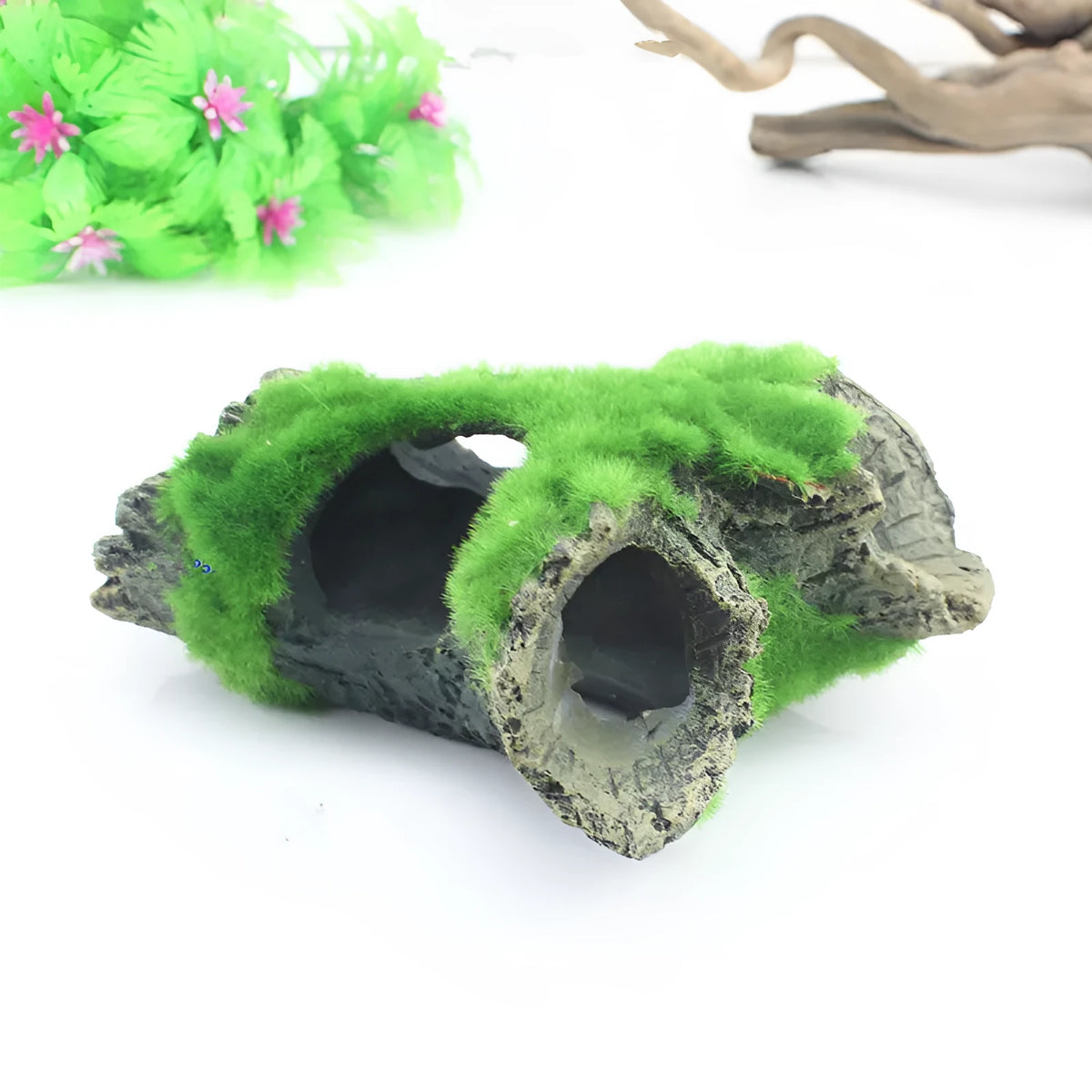 Synthetic resin aquarium shrimp cave house, medium 155g, decorative landscaping shelter with inkjet finish