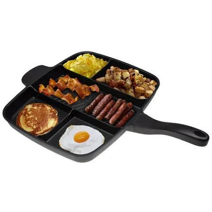 Master Pan 5 in 1 multifunctional frying pan bakeware showing 38 x 56 cm aluminium construction with non-stick surface