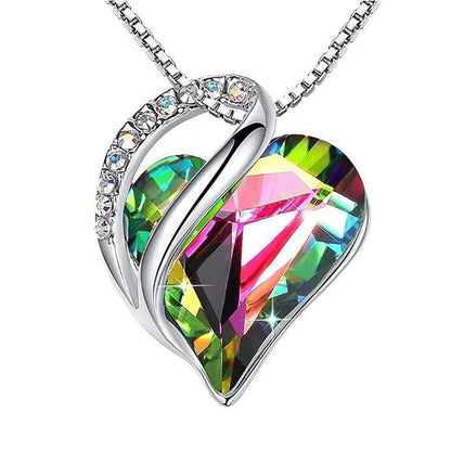 925 silver heart-shaped geometric necklace for women, available in multiple colours