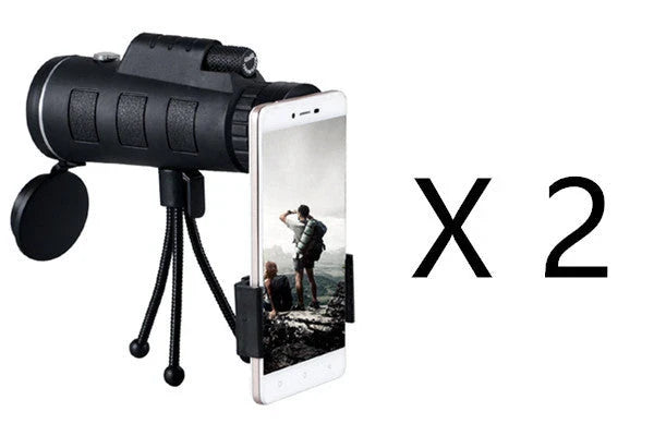 40x60 monocular telescope with compass and tripod mount for smartphones, perfect for outdoor adventures, birdwatching, and sports viewing