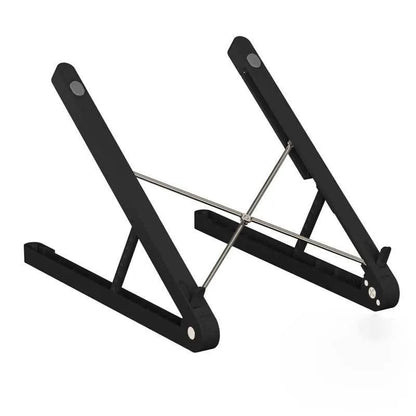 White folding laptop stand with aluminium alloy frame raised at 30mm height