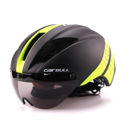 Aero Cycling Helmet with magnetic lens and adjustable fit for road and mountain biking