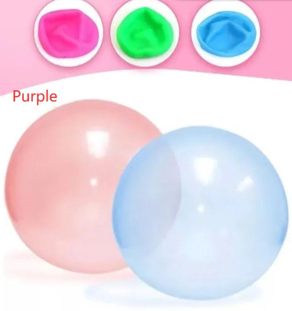 TPR inflatable ball in blue colour showing 70cm diameter measurement with self-sealing valve visible