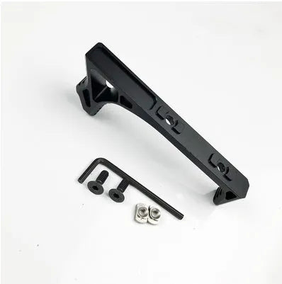 Metal hand stop accessory for Picatinny rail systems in black and red colour options