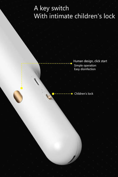 Handheld UV steriliser lamp 265nm rechargeable Type-C, pink and white, 219x34x40mm