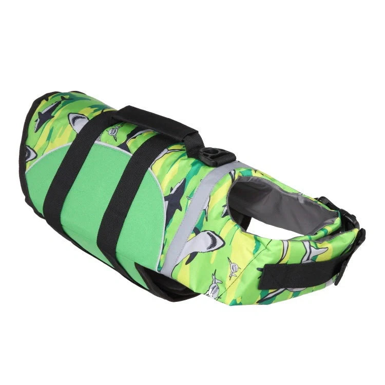 Adjustable mermaid shark design dog life vest for swimming safety