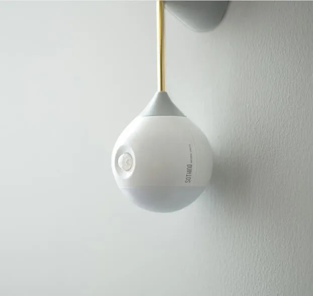 Inductive night light with human body motion sensor, LED, 149mm x 61mm x 56mm, PC shade, Nutcracker and Morandi Grey