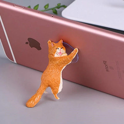 Cat reinforcement silicone mobile phone holder with 6cm suction cup
